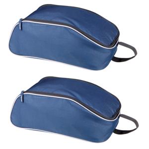 Kimood schoenentas van 9 liter - 2x stuks - donkerblauw - 38 x 20 x 14 cm - Reis opbergtas