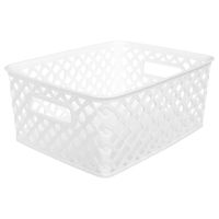 5Five Opbergmand/box van kunststof - wit - 19 x 25 x 10 cm - 4 liter 5Five Opbergmand/box van kunststof - wit - 19 x 25 x 10 cm - 4 liter