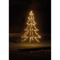 Verlichte figuren zwarte lichtboom/metalen boom/kerstboom met 600 led lichtjes 300 cm