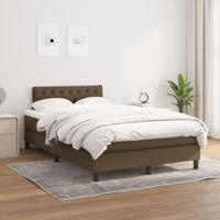Boxspring met matras stof donkerbruin 120x200 cm