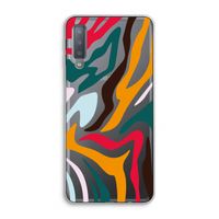 Colored Zebra: Samsung Galaxy A7 (2018) Transparant Hoesje
