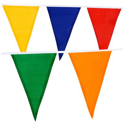 Boland Vlaggenlijn van gekleurde stof - 2x - 10 meter - multi kleuren - Polyester vlaggetjes