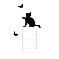2 stuks schakelaar stickers kat flutter Butterfly creatief gesneden muur stickers kinderen kamer stickers