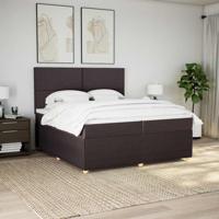 Boxspring met matras stof donkerbruin 200x200 cm