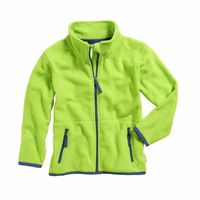 Playshoes fleece jasje uni contrast groen Maat - thumbnail