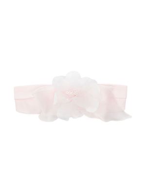 Monnalisa serre-tête à appliques fleurs - Rose