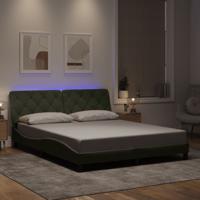 Bedframe met LED zonder matras fluweel lichtgrijs 160x200 cm