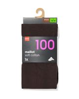 HEMA Dames maillot 100denier katoen bruin (bruin)
