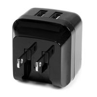 StarTech.com 2-poorts USB-lader hoog vermogen (17 W / 3,4 A) reislader (internationaal) zwart - thumbnail