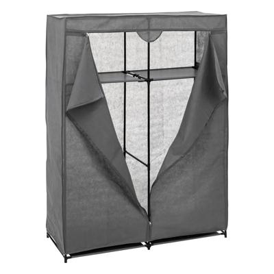 Mobiele kledingkast - opvouwbaar - grijs - kunststof - 110 x 45 x 155 cm - hang en leg opties