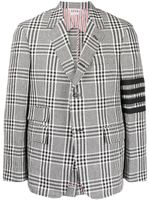 Thom Browne blazer boutonné à carreaux - Blanc