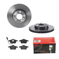 Remmenset, remschijf BREMBO, Remschijftype: Binnen geventileerd, Inbouwplaats: Vooras, u.a. für VW, Ford, Seat