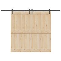 Doos met onderdelen voor schuifdeur 305 cm staal zwart