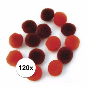 120x rode knutsel pompons 15 mm