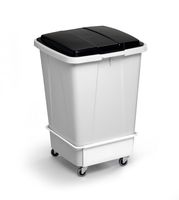 Vuilnisemmertrolley met 4 zwenkwielen recyclingcontainer 90 l wit DURABLE - thumbnail