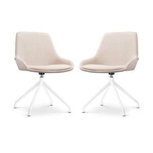 Nolon Nola-Isa Draaibare Eetkamerstoelen Beige - Wit - 2x