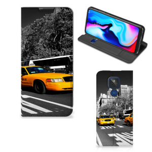 Motorola Moto G9 Play Book Cover New York Taxi