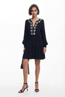 Mini-jurk met details - BLACK - XS