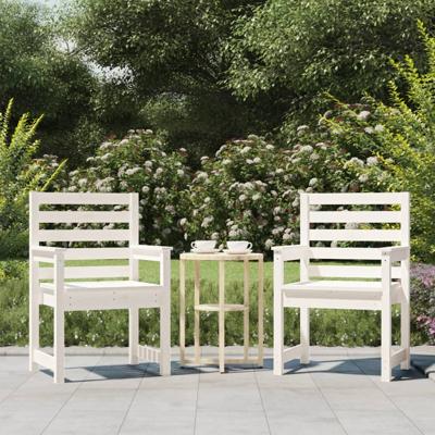 Tuinstoelen 2 st 60x48x91 cm massief grenenhout wit