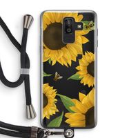 Sunflower and bees: Samsung Galaxy J8 (2018) Transparant Hoesje met koord