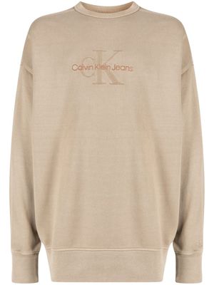 Calvin Klein sweat à logo brodé - Tons neutres