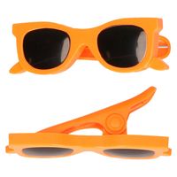 Handdoekklem/handdoek knijpers - oranje zonnebril - 8x - kunststof - Handdoekknijpers - thumbnail