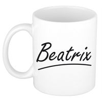 Naam cadeau mok / beker Beatrix met sierlijke letters 300 ml - thumbnail