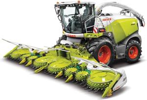 Britains Claas Jaguar 980 met Orbis 900 maisbek 1:32