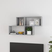 Wandschap 100x18x53 cm bewerkt hout betongrijs