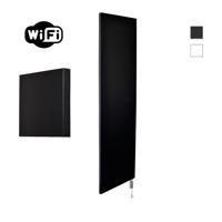 Radiator Sanicare Denso Met WiFi 180 x 40 cm Mat Zwart Met Thermostaat Wit Rechtsonder