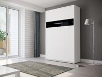 Opklapbed HOUDI 140x200 cm wit/zwart