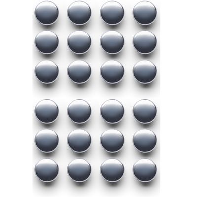 Whiteboard/koelkast magneten - 24x - zilver - kunststof - 2 cm