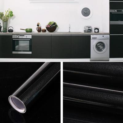 Pearlescent creatieve PVC bakstenen decoratie meubels behang stickers slaapkamer woonkamer muur waterdicht behang roll grootte: 45 x 1000cm (zwart)