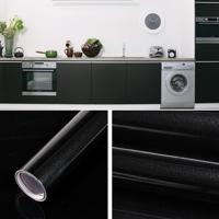 Pearlescent creatieve PVC bakstenen decoratie meubels behang stickers slaapkamer woonkamer muur waterdicht behang roll grootte: 45 x 1000cm (zwart)