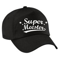 Super meester cadeau petje - baseballcap - zwart - heren - voor meesters - leraren - leerkrachten