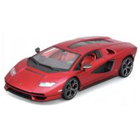BBURAGO Modelauto - Lamborghini Countach - rood - 19 x 8,5 cm - speelgoedauto
