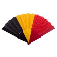 Funny Fashion Waaier Belgische vlag - Handwaaiers - 23 cm - Feestartikelen - Belgi?