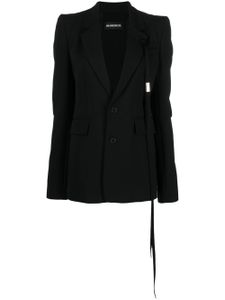 Ann Demeulemeester blazer boutonné à revers crantés - Noir