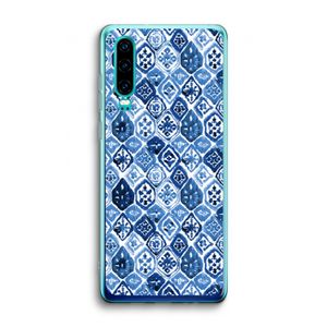 Blauw motief: Huawei P30 Transparant Hoesje