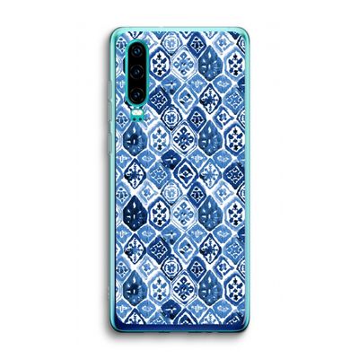 Blauw motief: Huawei P30 Transparant Hoesje