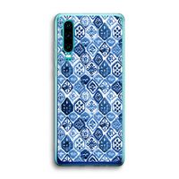 Blauw motief: Huawei P30 Transparant Hoesje