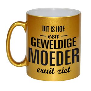 Gouden geweldige moeder cadeau koffiemok / theebeker 330 ml