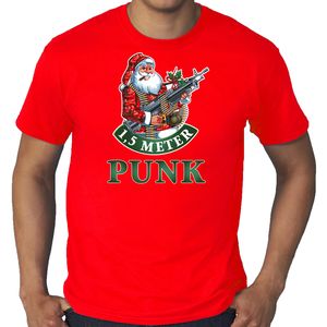 Grote maten fout Kerstshirt / outfit 1,5 meter punk rood voor heren