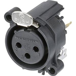 Neutrik NC3FAV1 XLR-connector Flensbus, contacten recht Aantal polen: 3 Zwart 1 stuk(s)