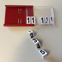 Prijskassette A8 +cijfers, 74x52 mm rood