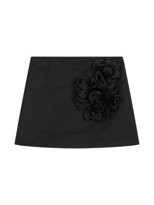 Dolce & Gabbana Kids jupe évasée à fleurs - Noir