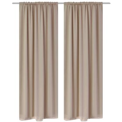 VidaXL Gordijnen met gleuven 135 x 245 cm crème 2 st