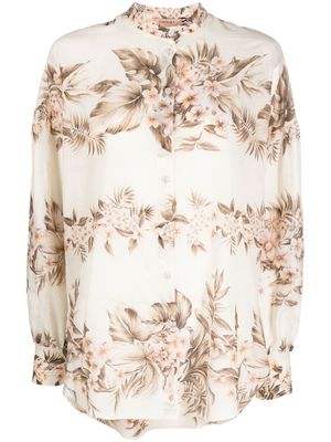 TWINSET chemise à fleurs - Tons neutres
