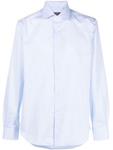 Corneliani chemise en coton à col italien - Bleu