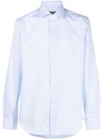 Corneliani chemise en coton à col italien - Bleu - thumbnail